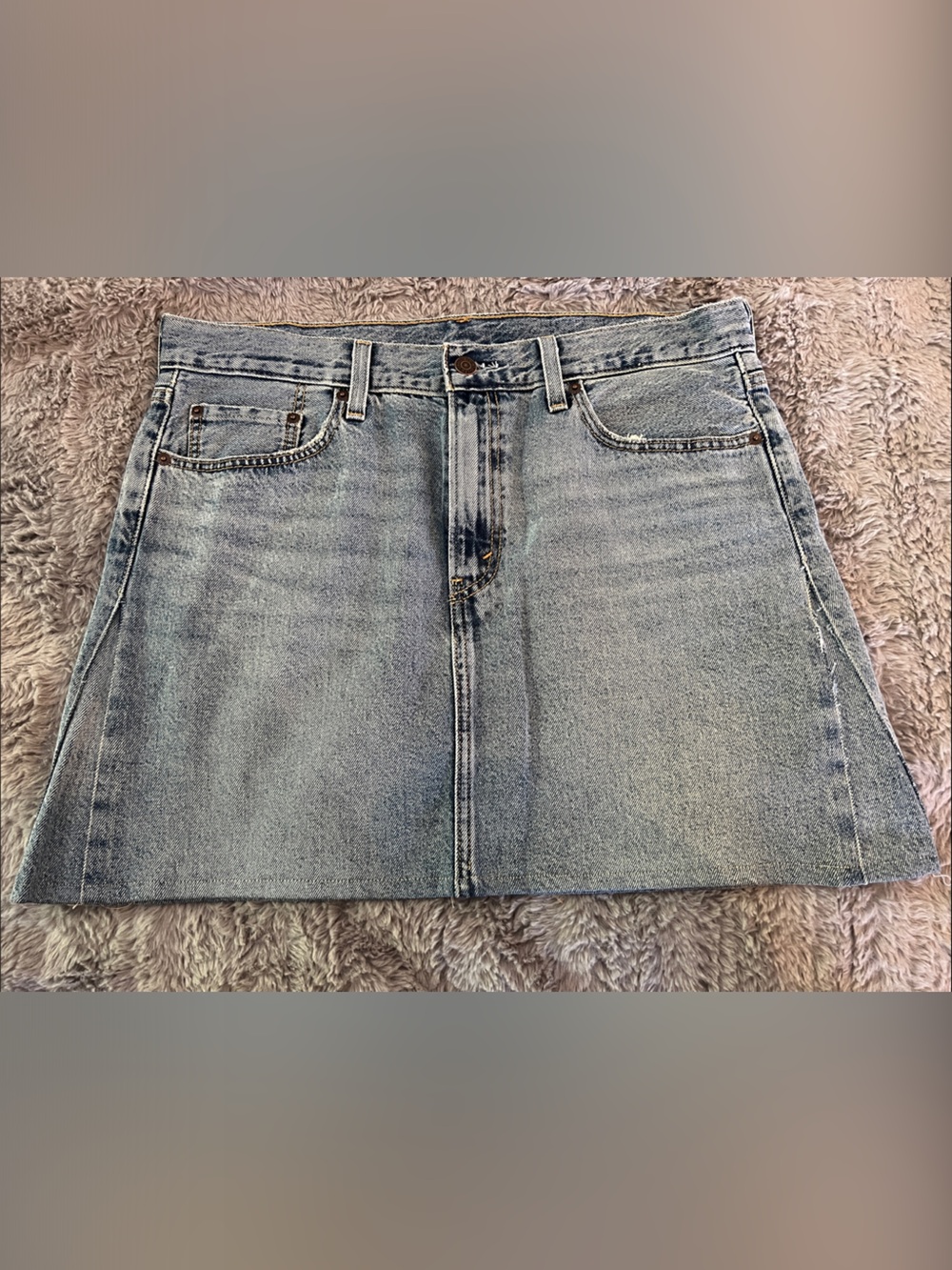 Levi's Light Blue Denim A-Line Mini Skirt